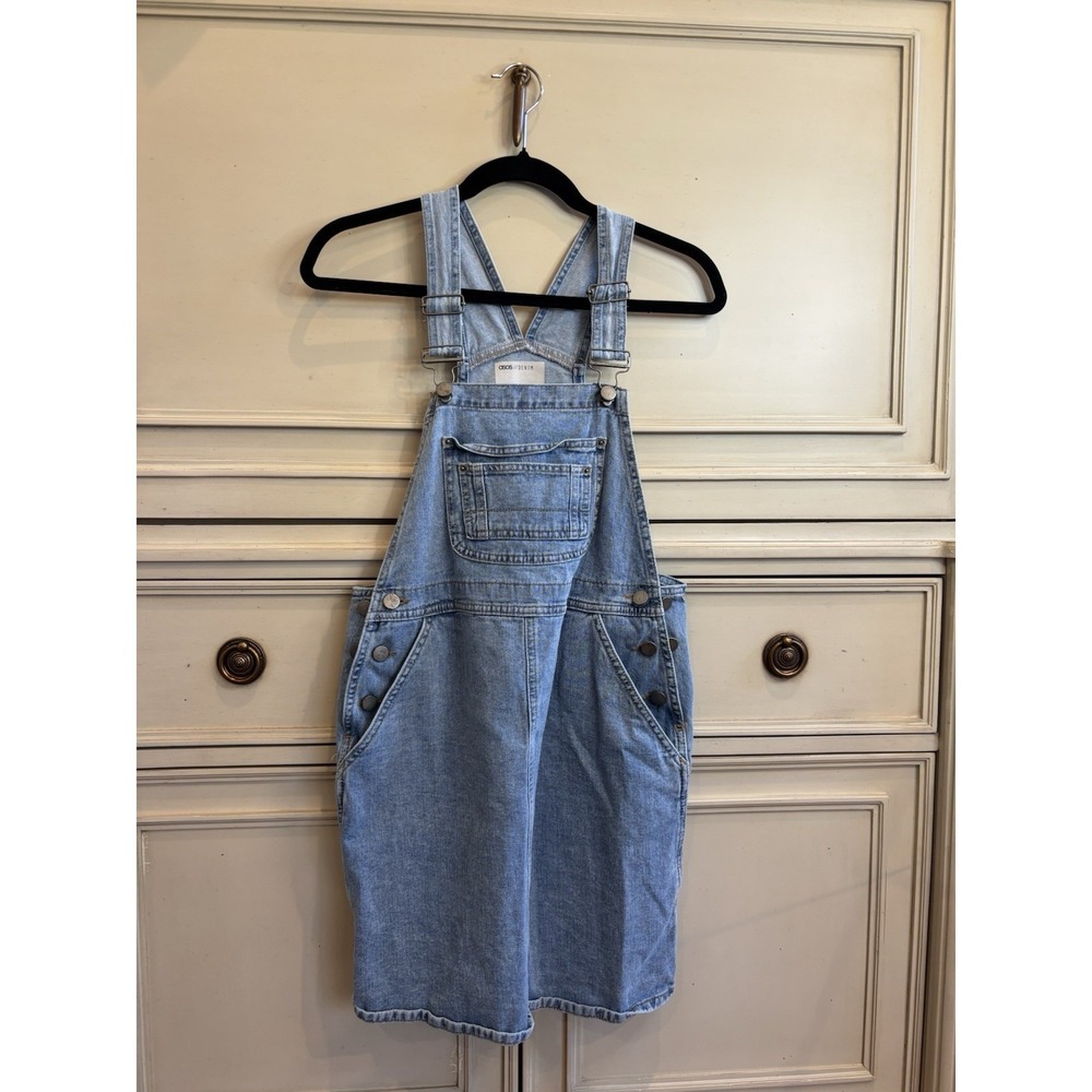 Asos Size 4 Denim Overall Oversized Dress Mini Dress Cotton Summer Dress‎